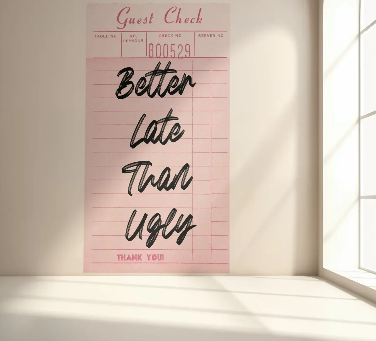 Better Late Than Ugly: Retro Pink Guest Check Art photo wallpaper by homdeco