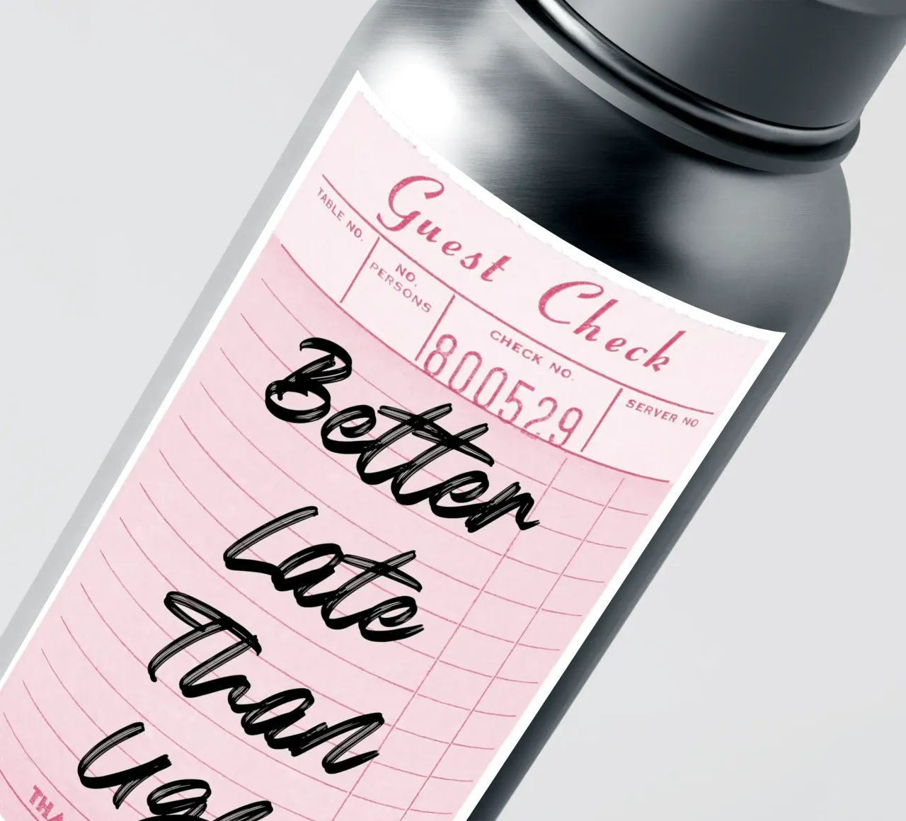 Better Late Than Ugly: Retro Pink Guest Check Art sticker by homdeco