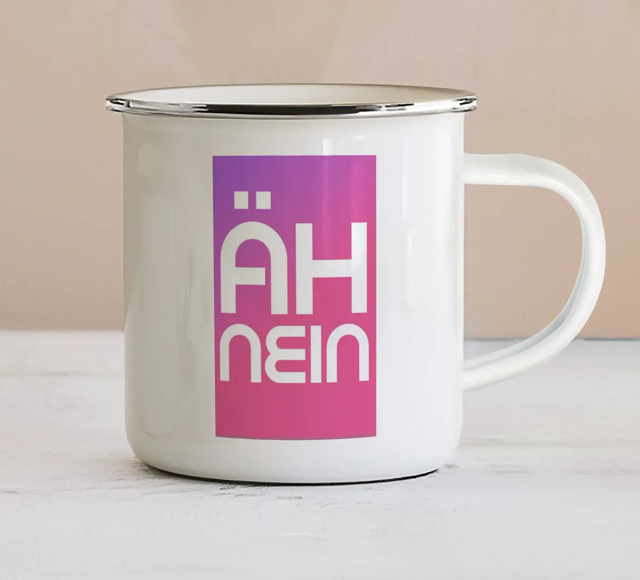 NEIN tazza in smalto da Flo Klein