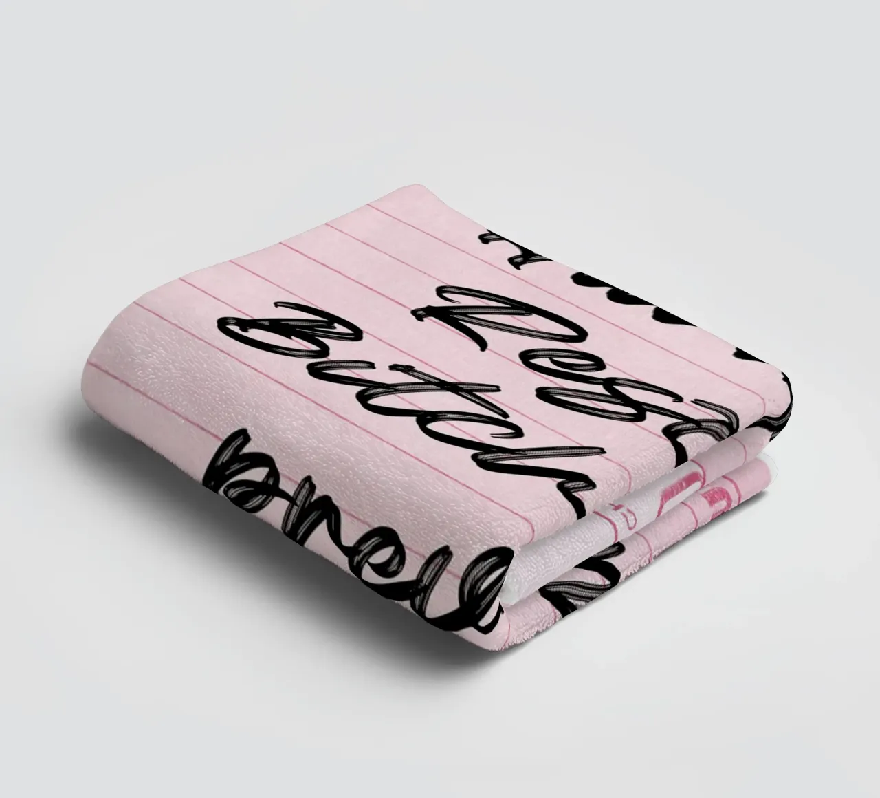 RBF Wrinkle Cure: Humorous Retro Pink Art Print towel by homdeco