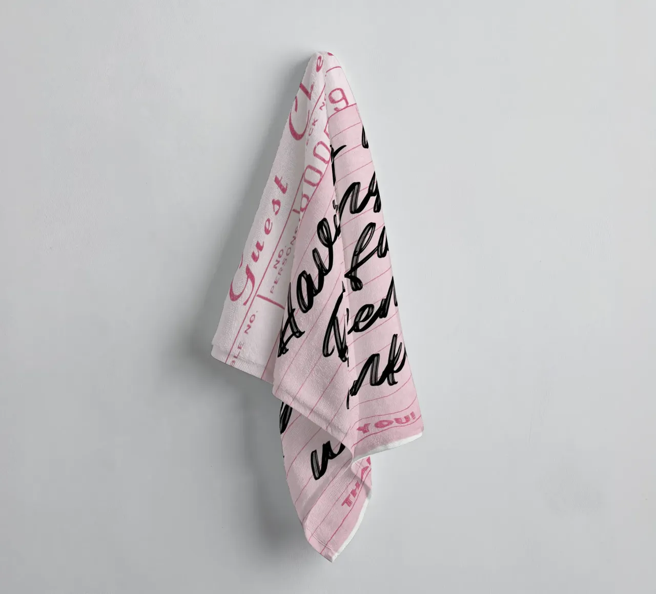 RBF Wrinkle Cure: Humorous Retro Pink Art Print towel by homdeco
