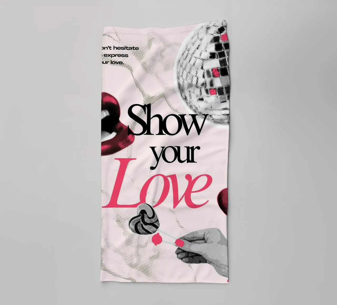 Show Your Love: Retro Pop Art Disco Print towel by homdeco