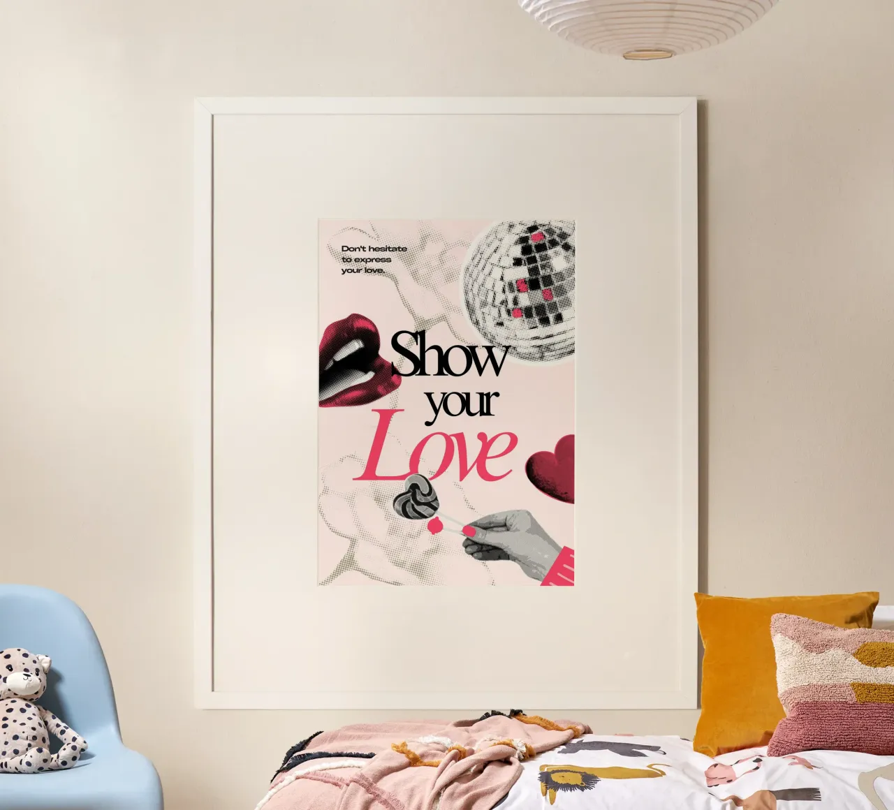 Show Your Love: Retro Pop Art Disco Print poster da homdeco