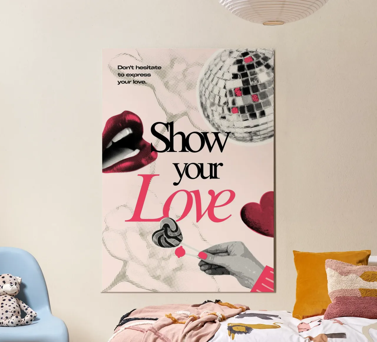 Show Your Love: Retro Pop Art Disco Print poster da homdeco