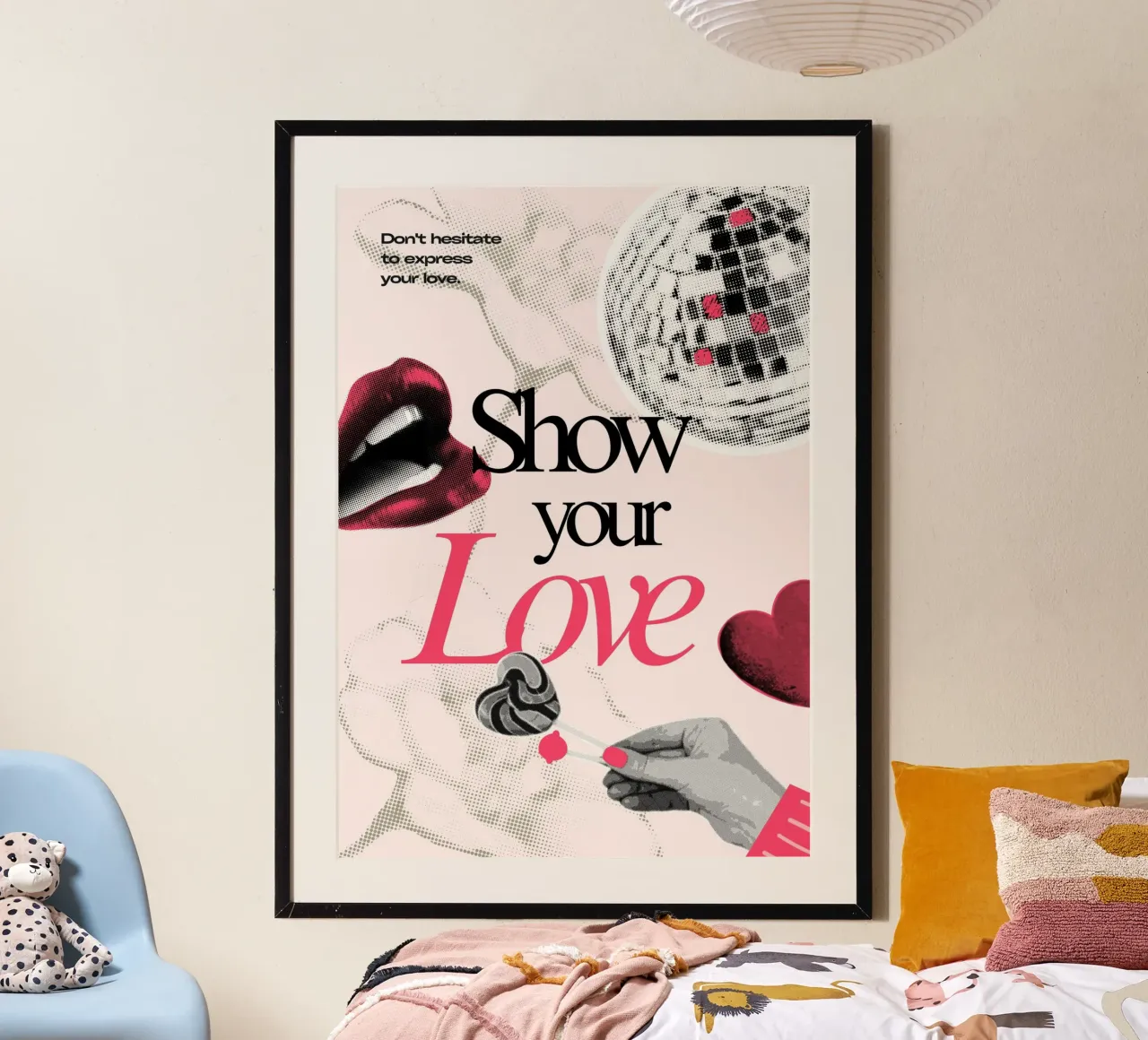 Show Your Love: Retro Pop Art Disco Print poster da homdeco