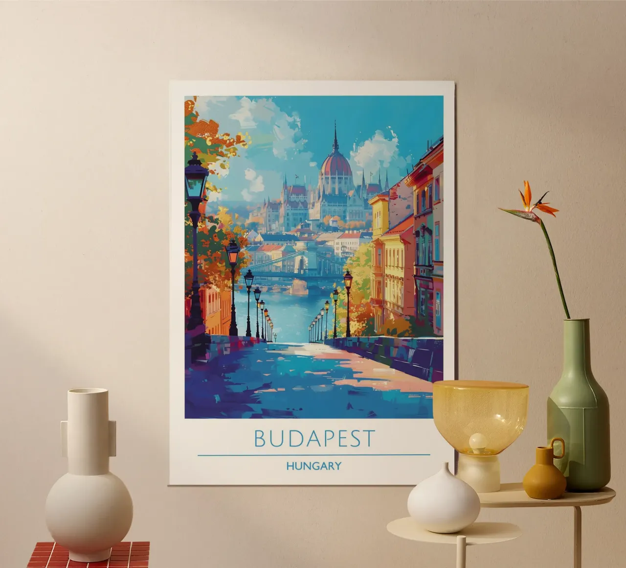 Faites ce que vous aimez : Impression d'art abstrait à coups de pinceau poster de homdeco