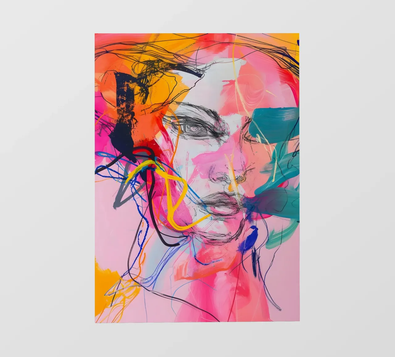 Abstract Portrait: Vibrant Expressionist Face Art pvc cover by homdeco