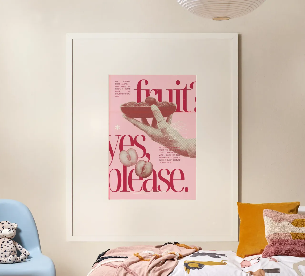 Il linguaggio dell'amore della frutta: Stampa pop art retrò poster con telaio in plastica da homdeco