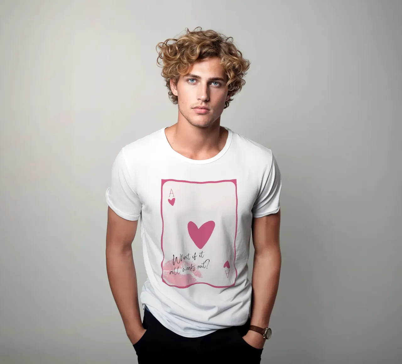 What If It Works? Pink Heart Card Art Print t-shirt by homdeco