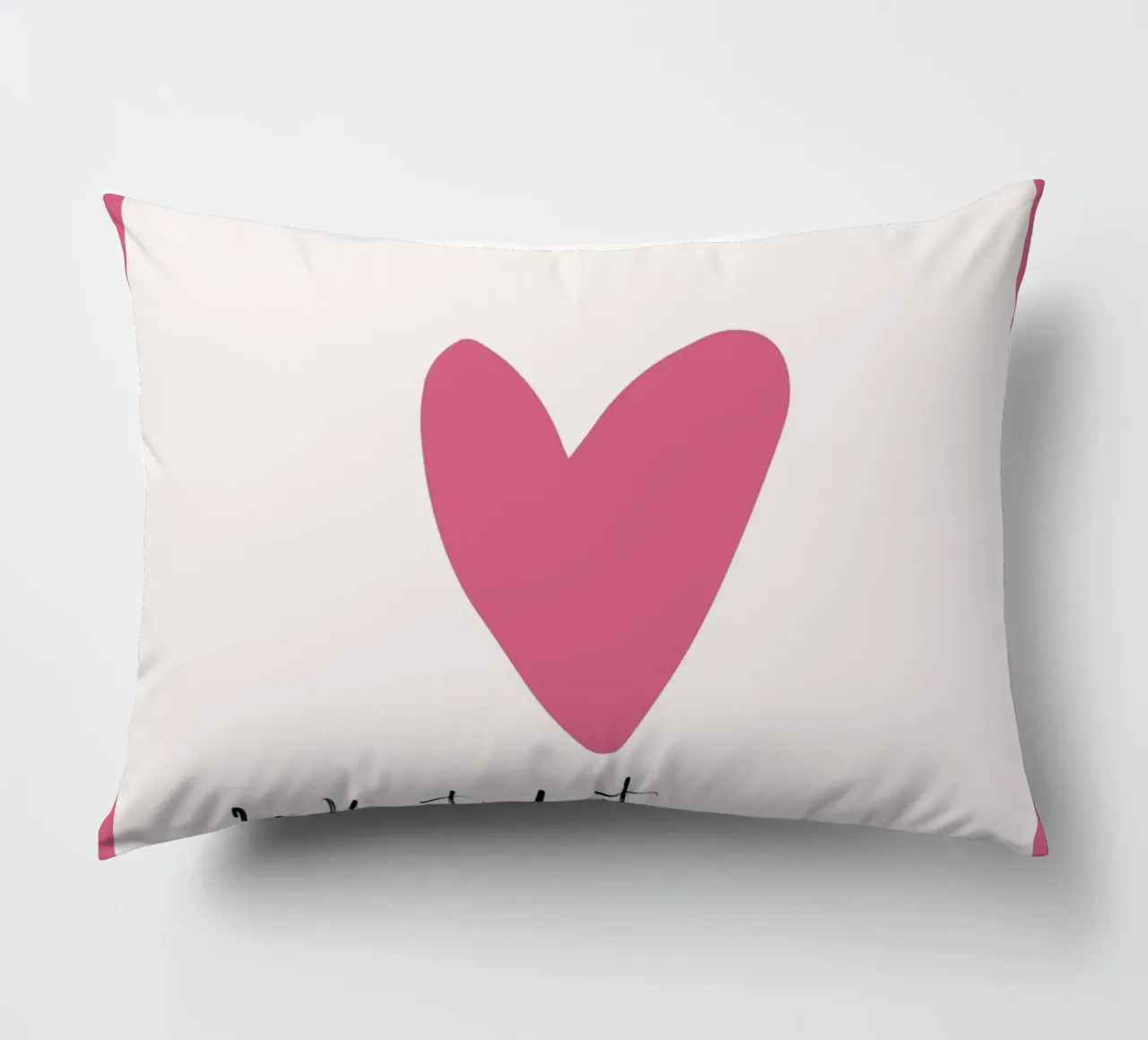 What If It Works? Pink Heart Card Art Print decorative cushion by homdeco