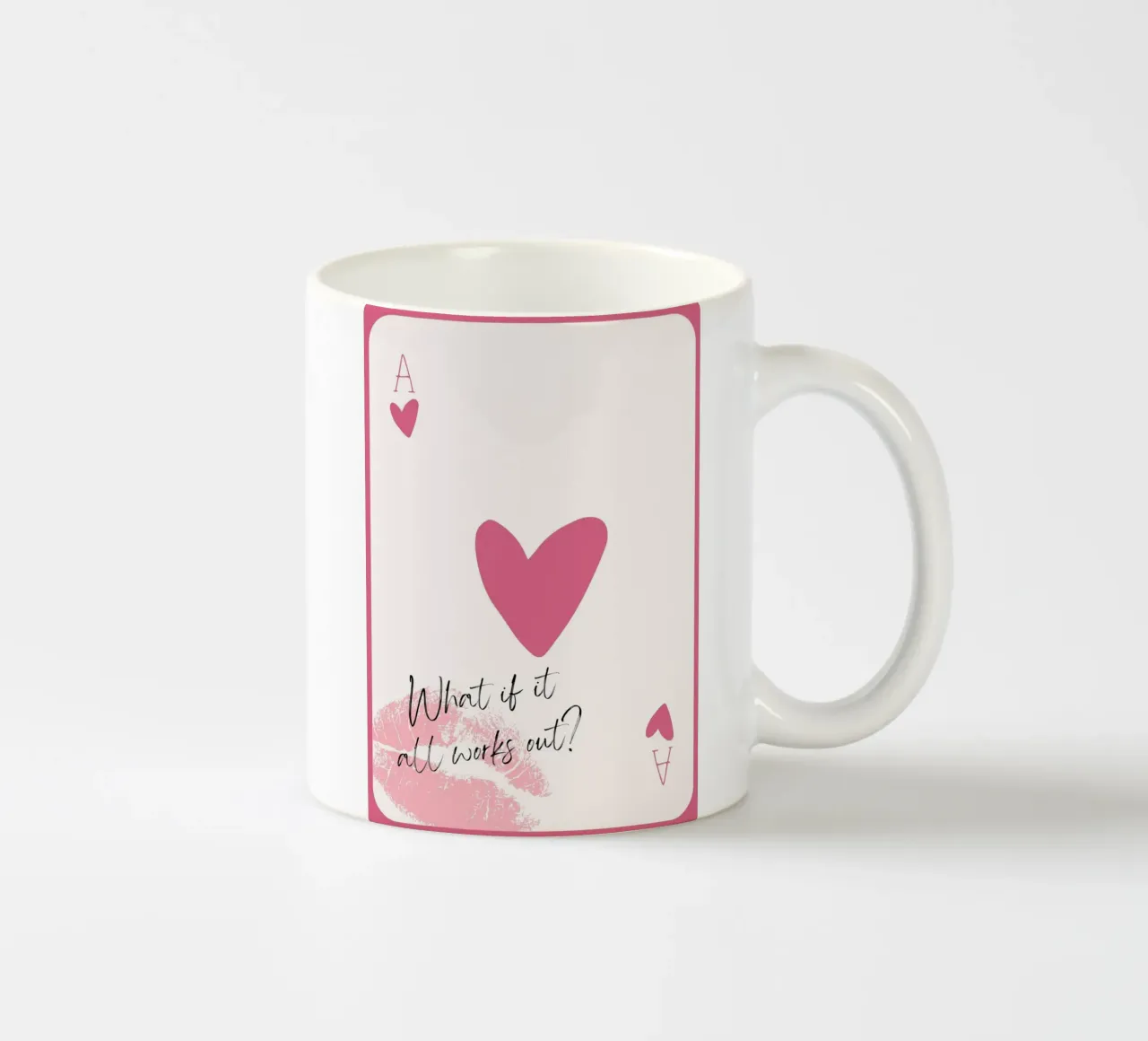 E se funzionasse? Stampa d'arte del biglietto con il cuore rosa tazza in ceramica da homdeco