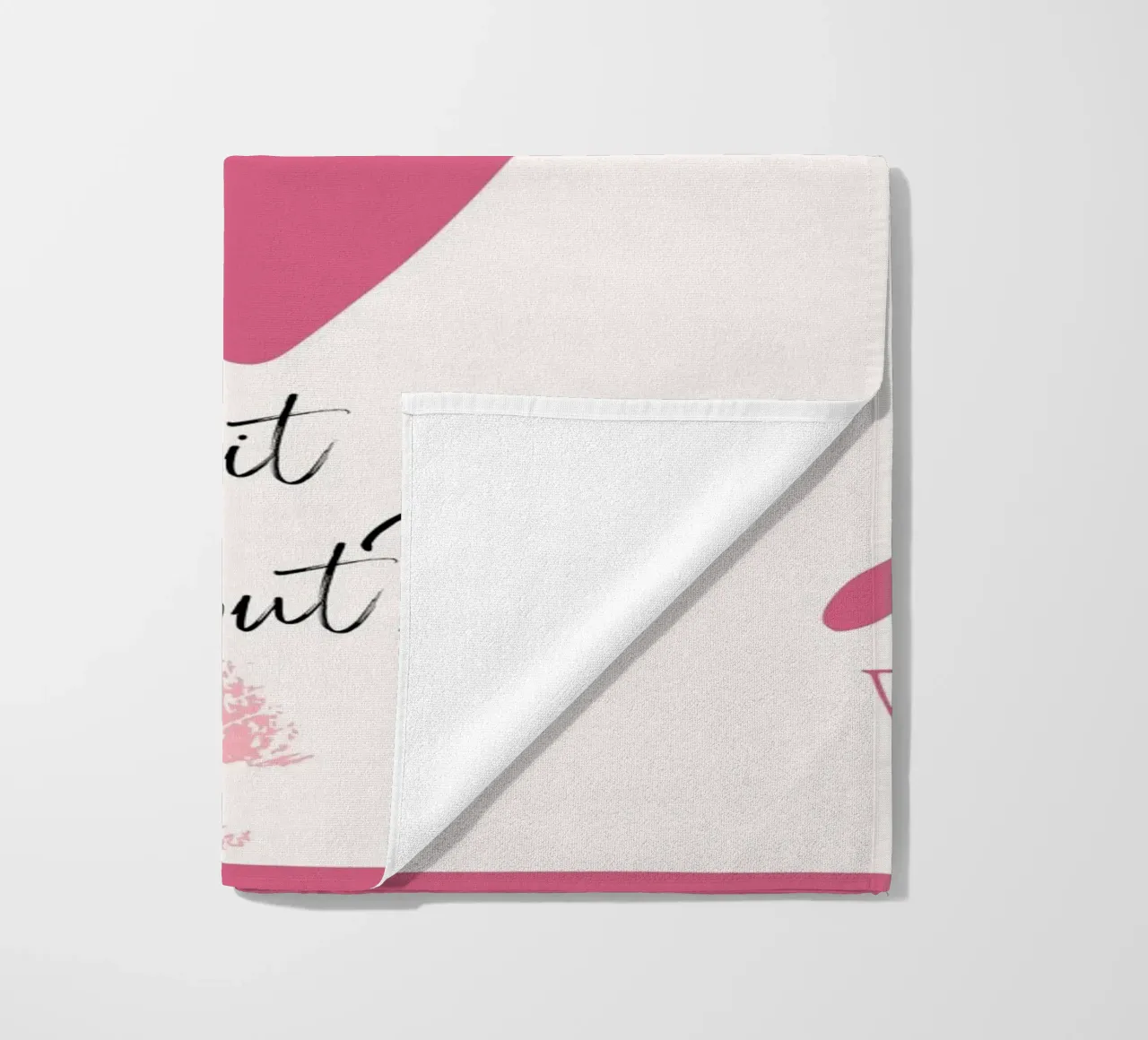 What If It Works? Pink Heart Card Art Print beach towel by homdeco