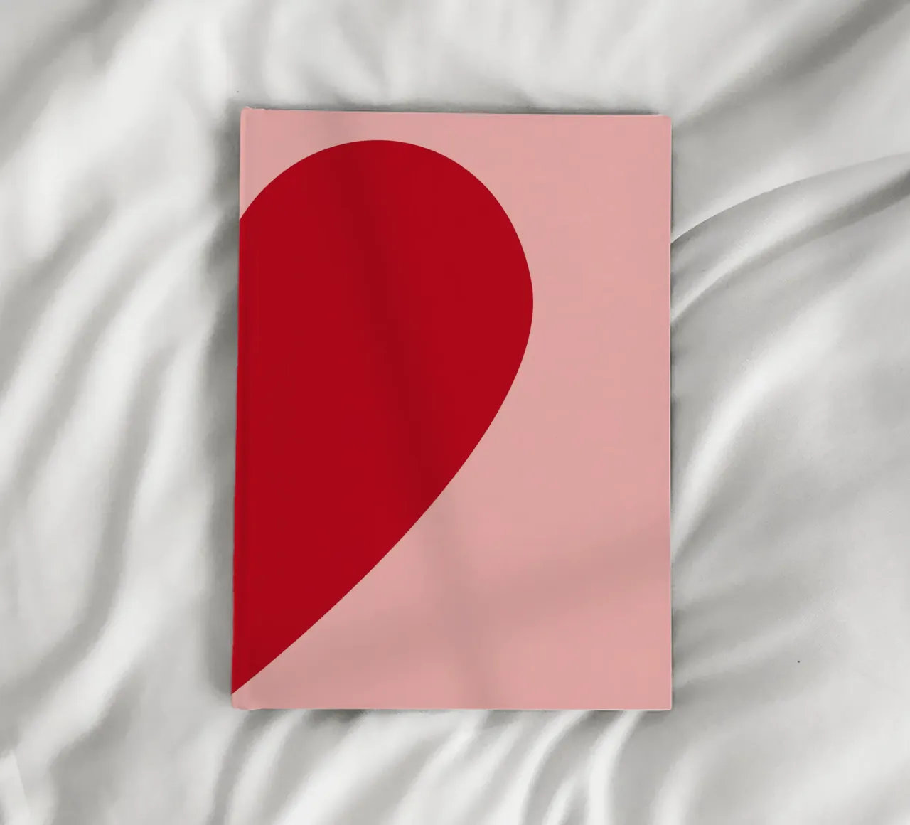 Halbes Herz Minimalistisch: Rote & rosa Liebeskunst Notizbuch von homdeco