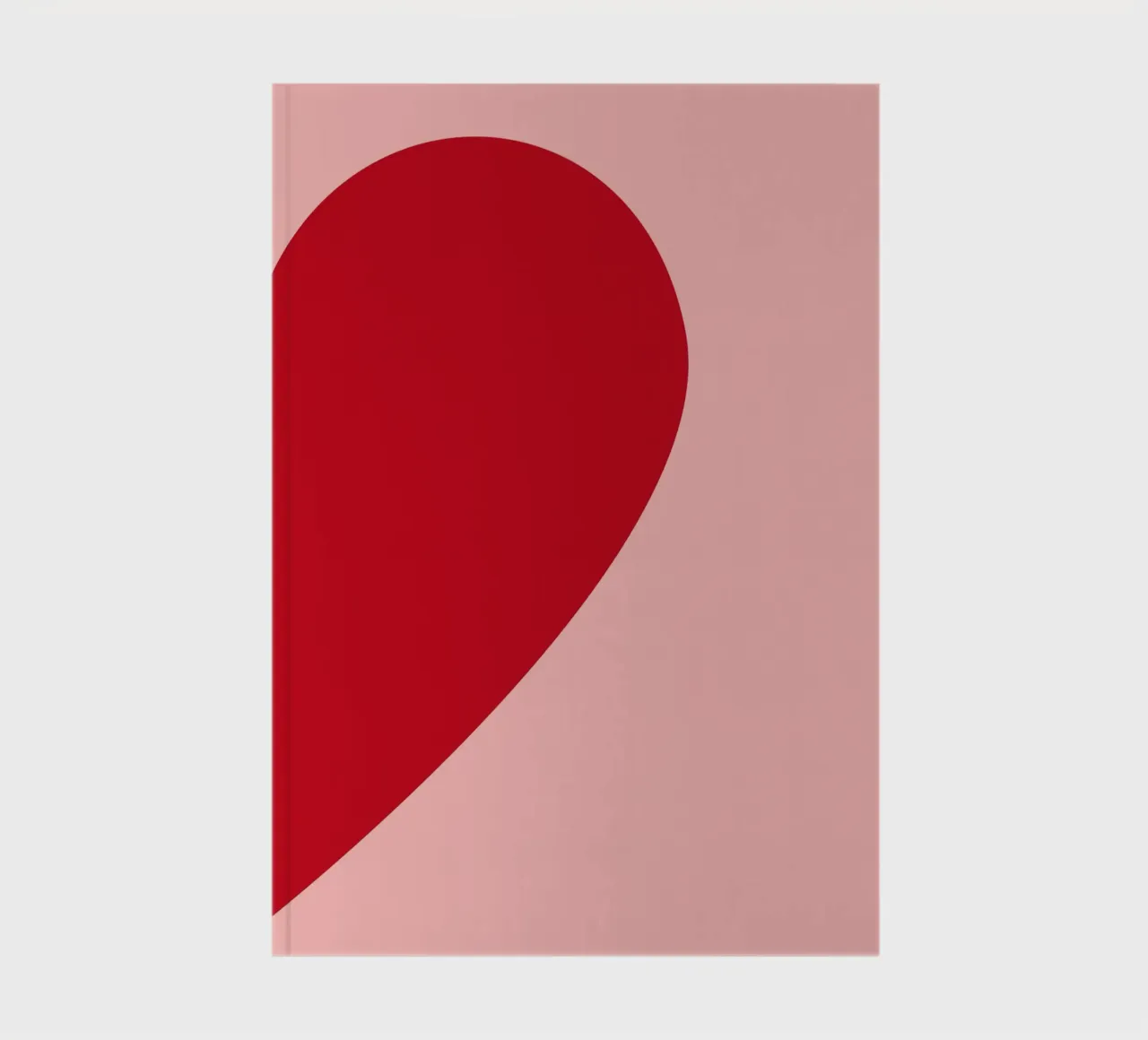 Halbes Herz Minimalistisch: Rote & rosa Liebeskunst Notizbuch von homdeco