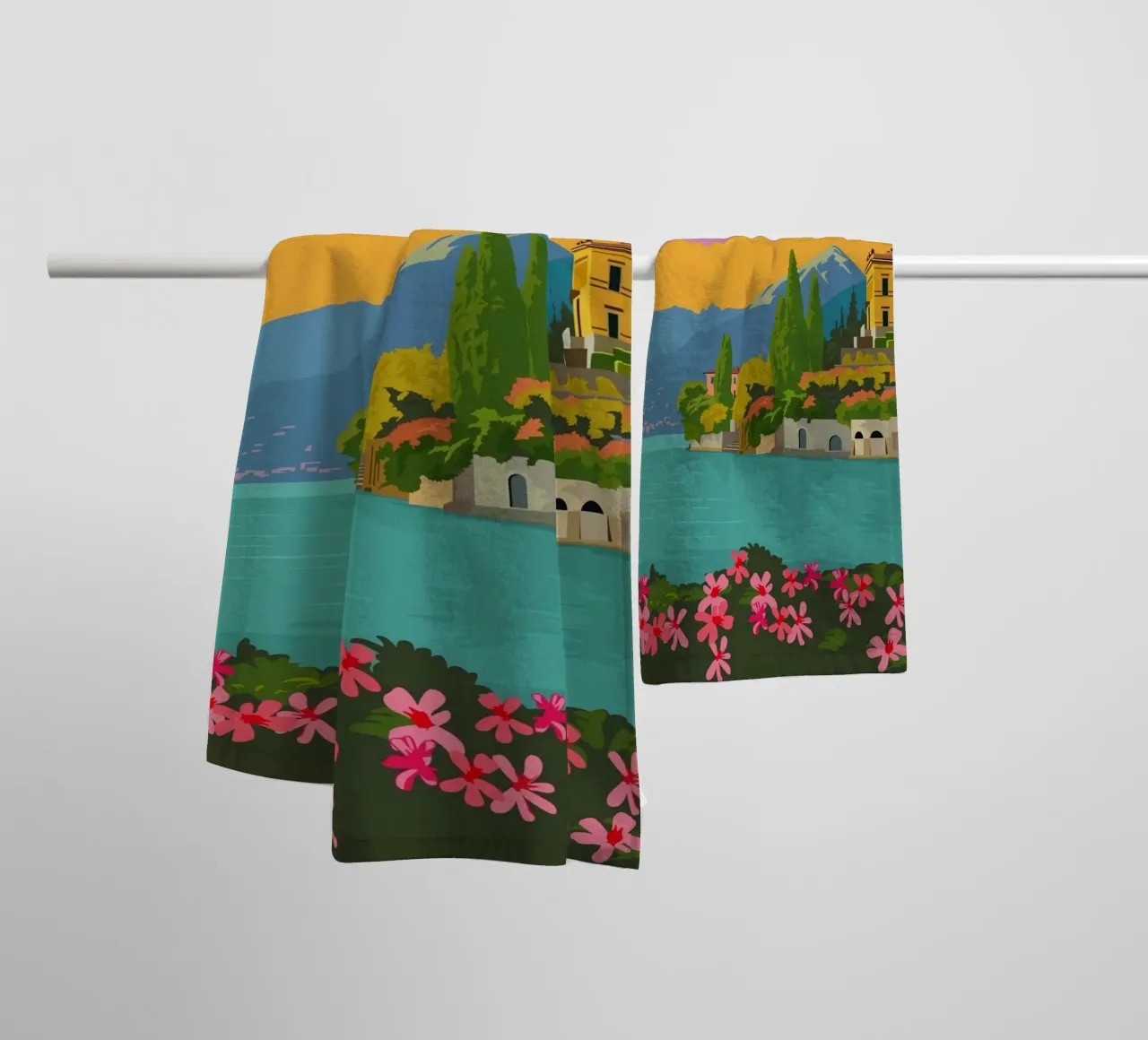 Lake Como, Italy towel by Alexandra Peack