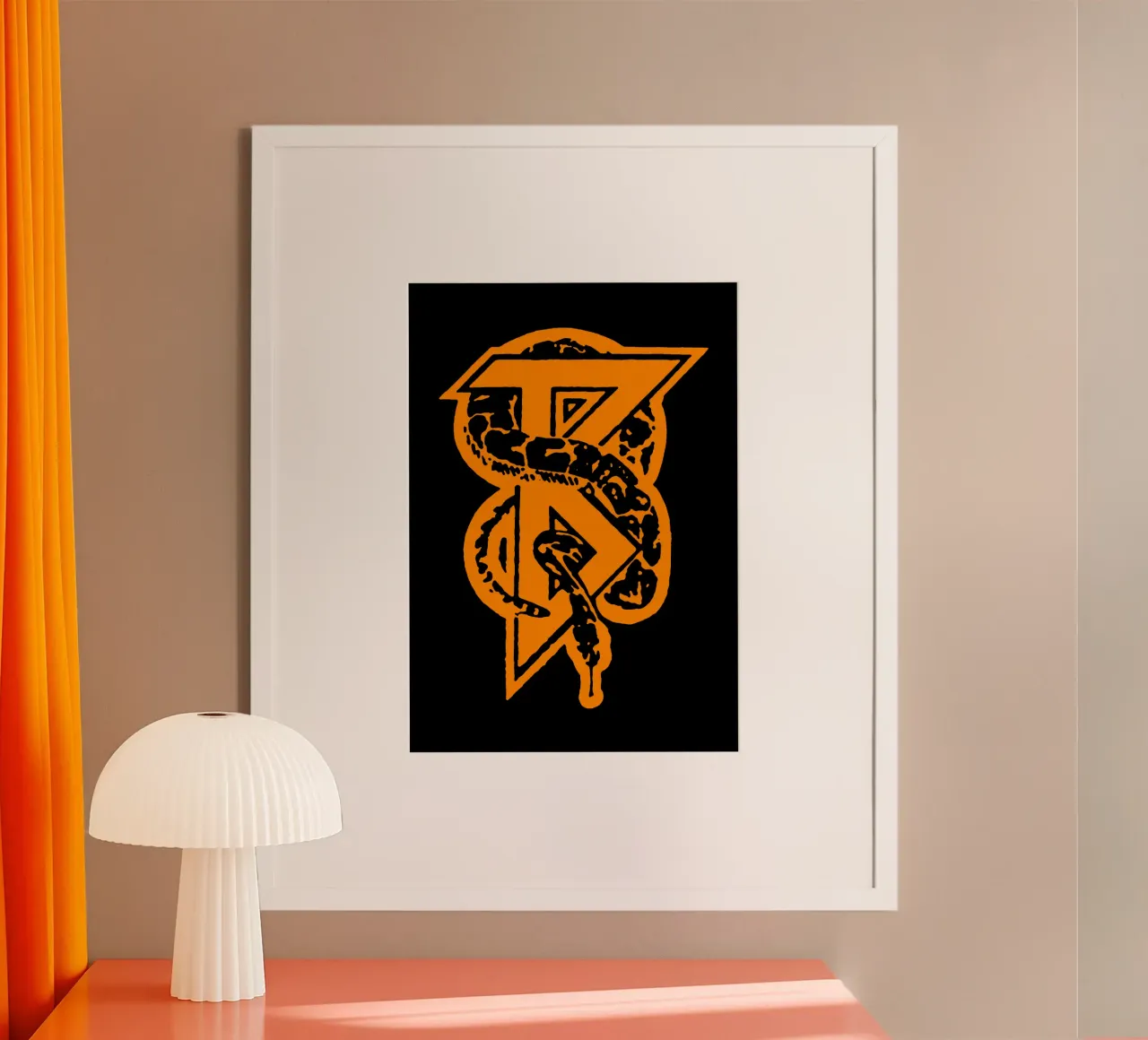 Vintage Skull Snake Logo Band Beartooth poster con telaio in plastica da https://www.juniqe.com/uk/shop/Henndraws