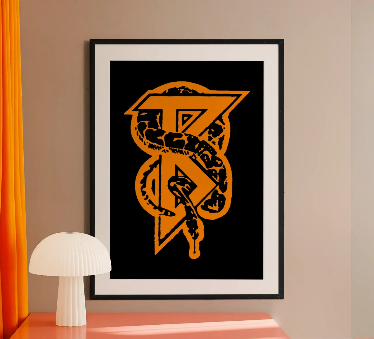 Vintage Skull Snake Logo Band Beartooth poster con telaio in plastica da https://www.juniqe.com/uk/shop/Henndraws