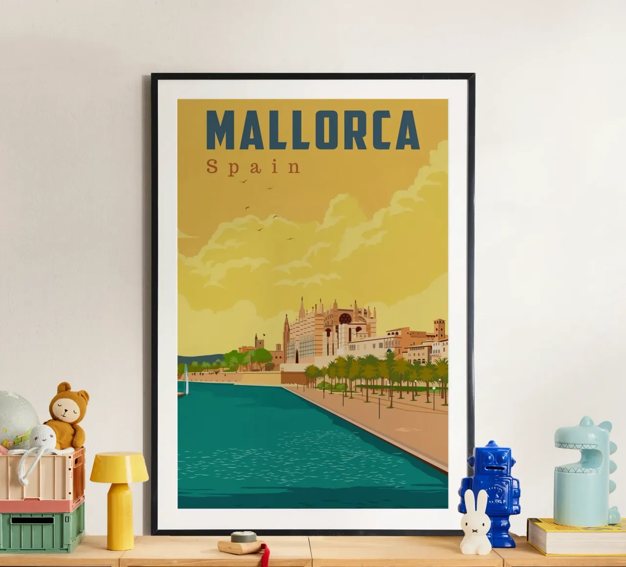 Maiorca, Spagna poster con telaio in alluminio da Alexandra Peack