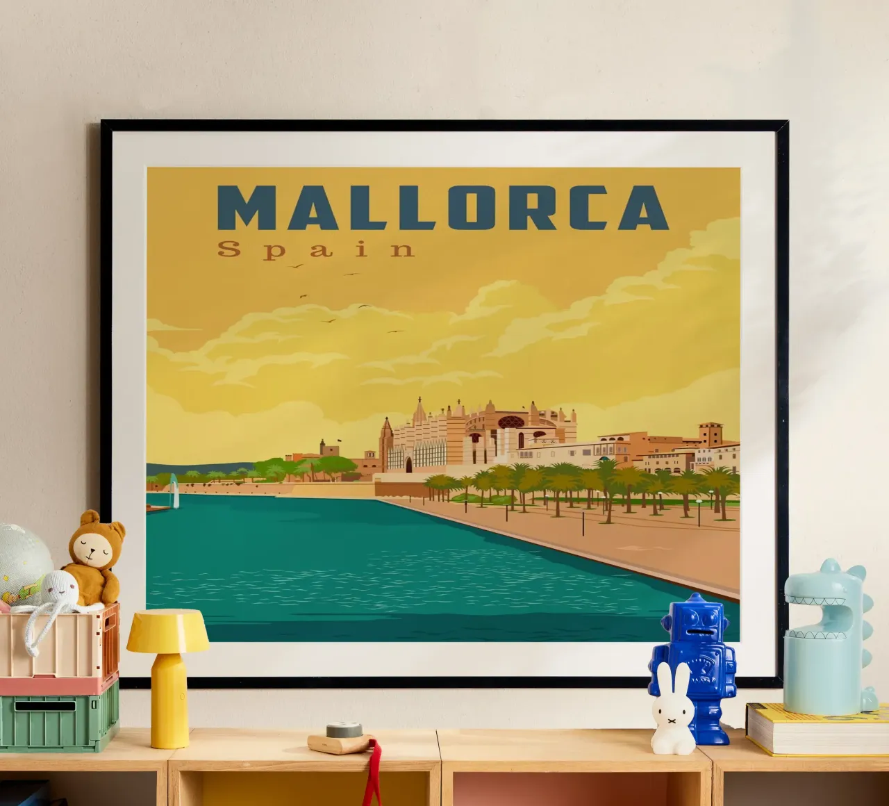 Maiorca, Spagna poster con telaio in alluminio da Alexandra Peack
