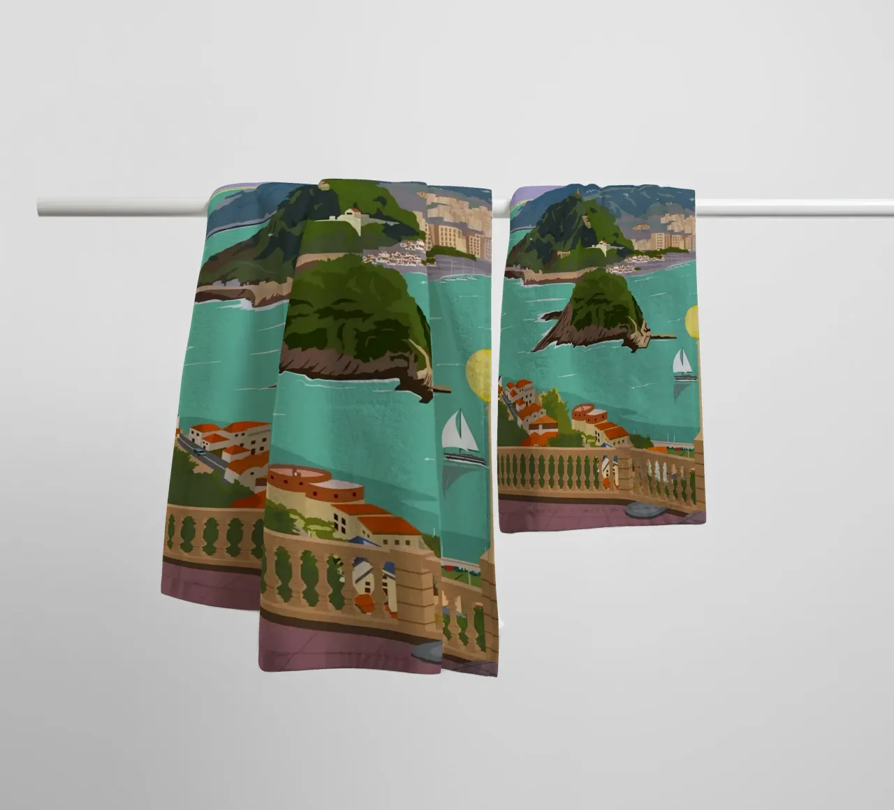 San Sebastian, Spain towel by Alexandra Peack