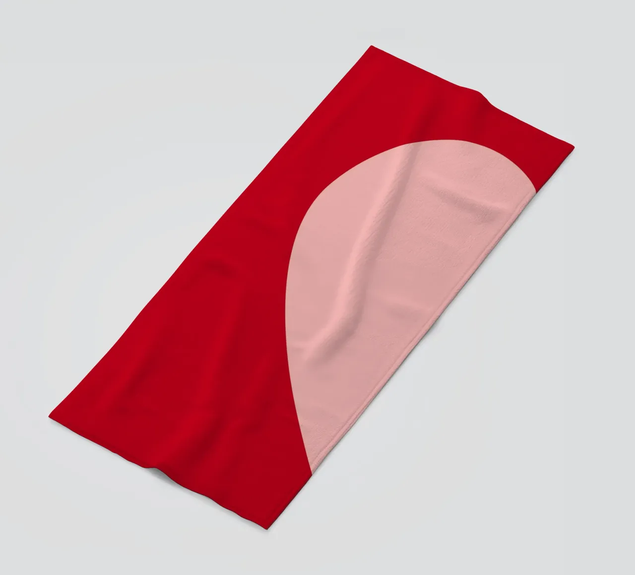Herz-Duo Minimalistisch: Rot & Rosa Liebe Split Art Strandtuch von homdeco