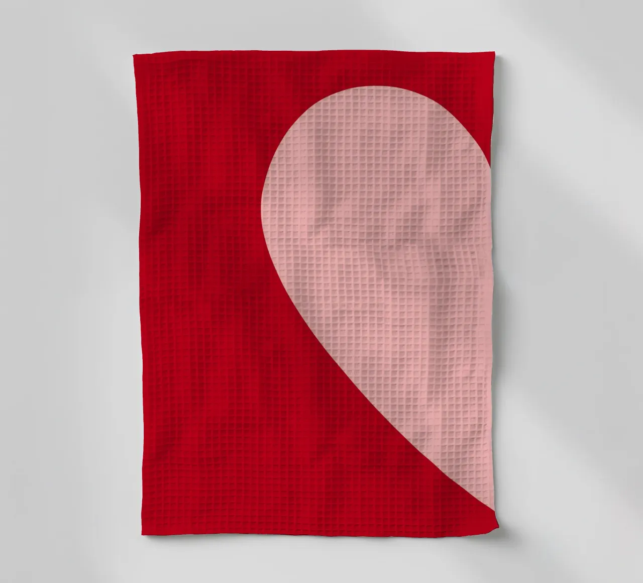 Herz-Duo Minimalistisch: Rot & Rosa Liebe Split Art Geschirrtuch von homdeco