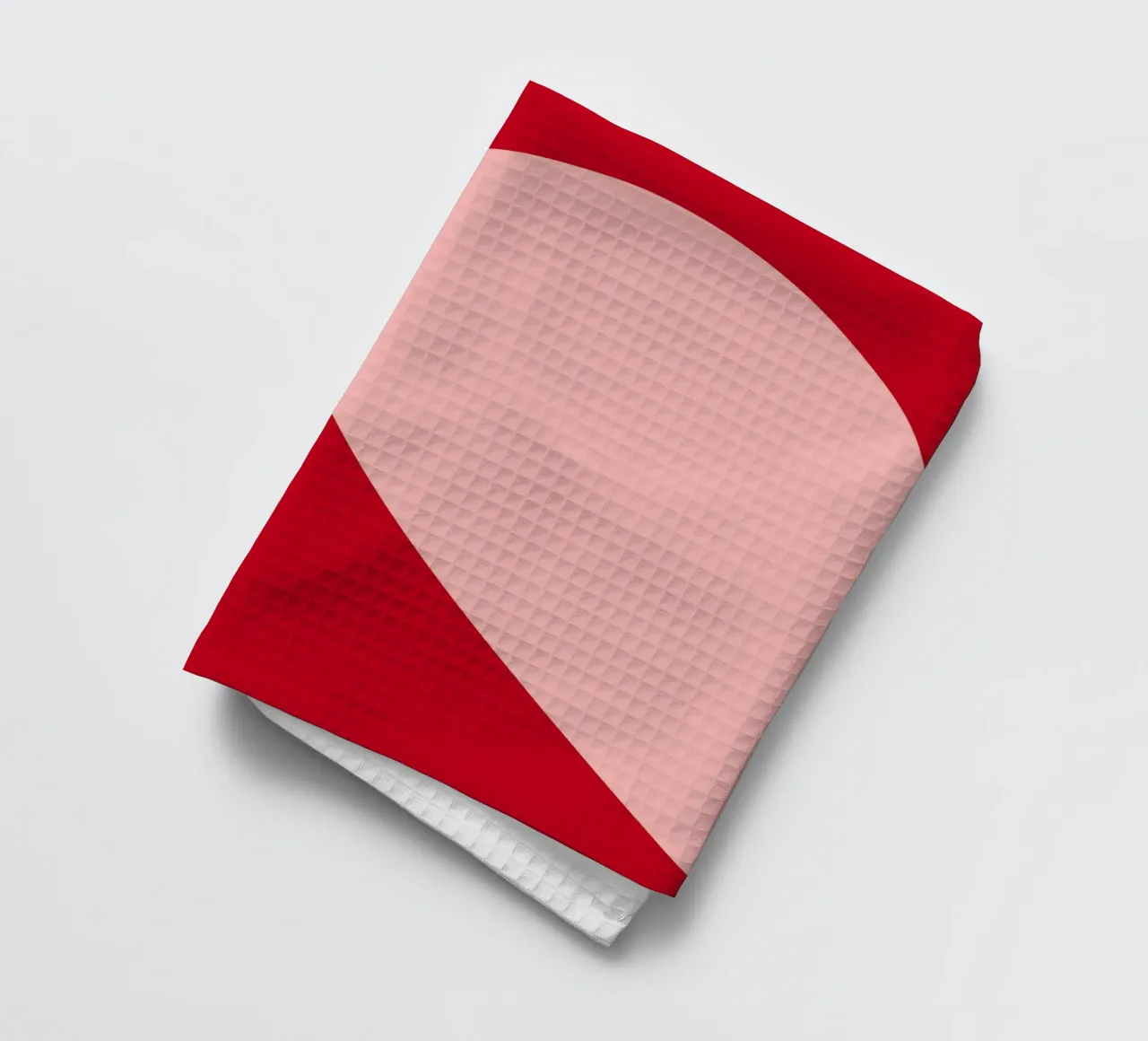 Herz-Duo Minimalistisch: Rot & Rosa Liebe Split Art Geschirrtuch von homdeco