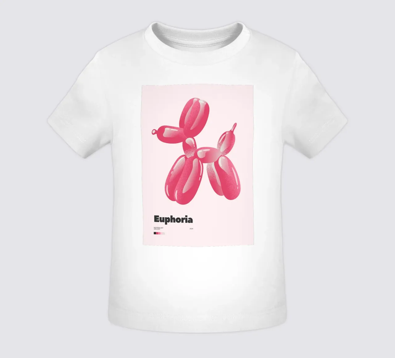 Cane con palloncino euforico: Stampa Pop Art moderna maglietta neonato da homdeco