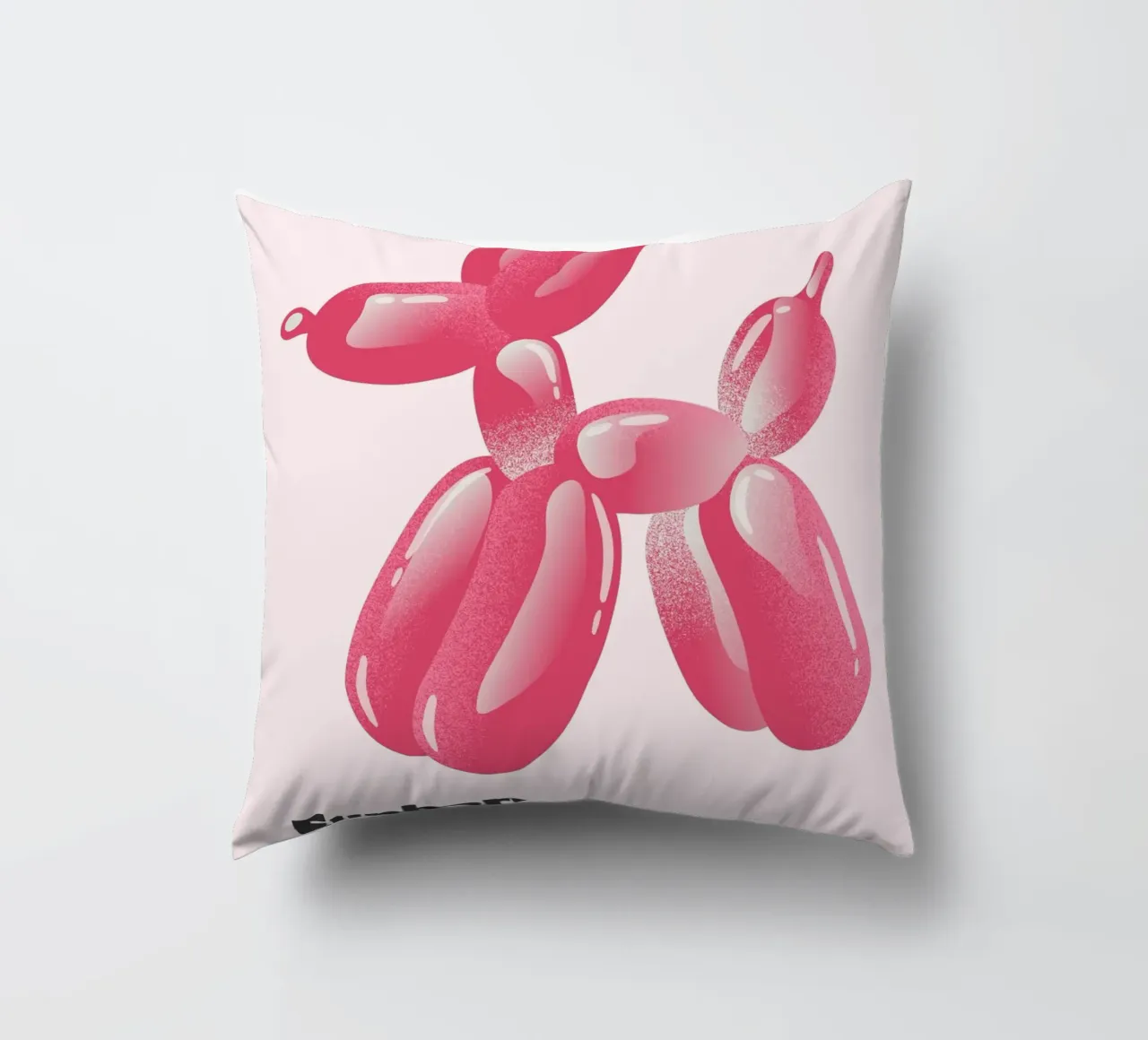 Cane con palloncino euforico: Stampa Pop Art moderna cuscino da homdeco