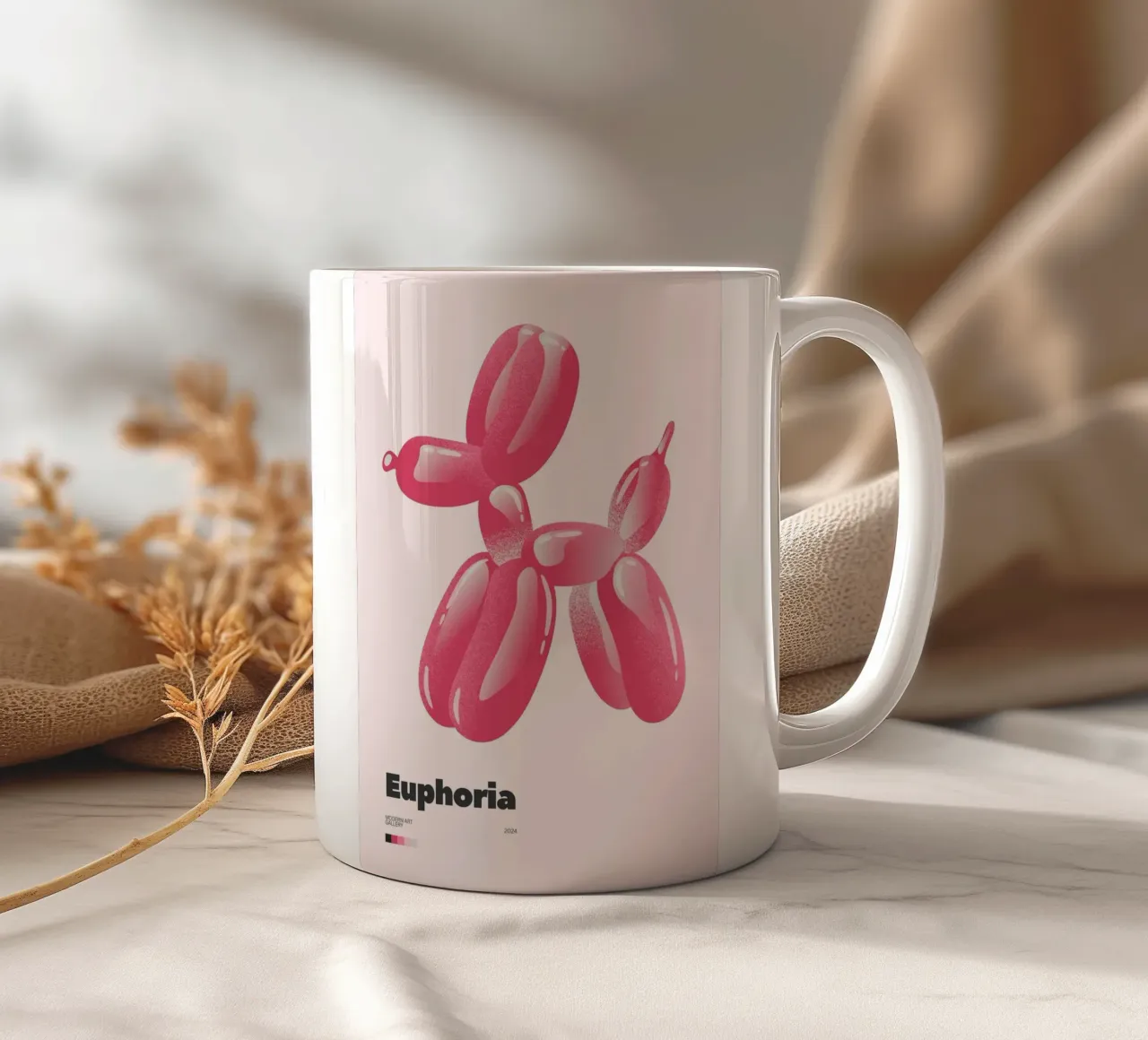 Cane con palloncino euforico: Stampa Pop Art moderna tazza in ceramica da homdeco