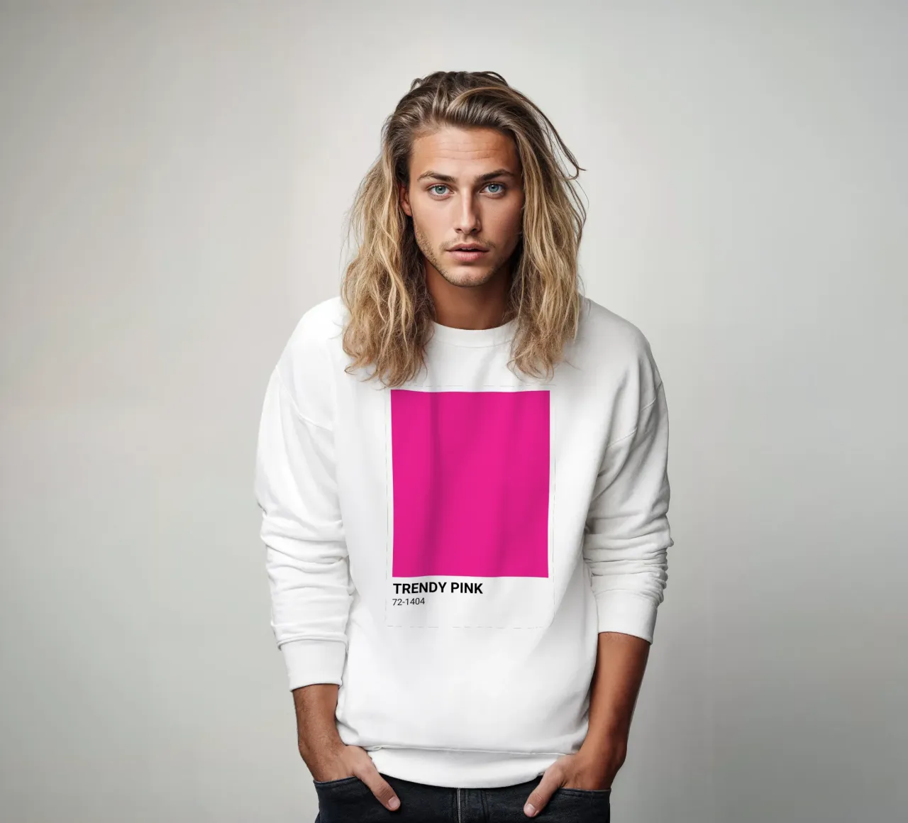 Rosa Pantone: Modern Color Block Art Print sudadera de homdeco