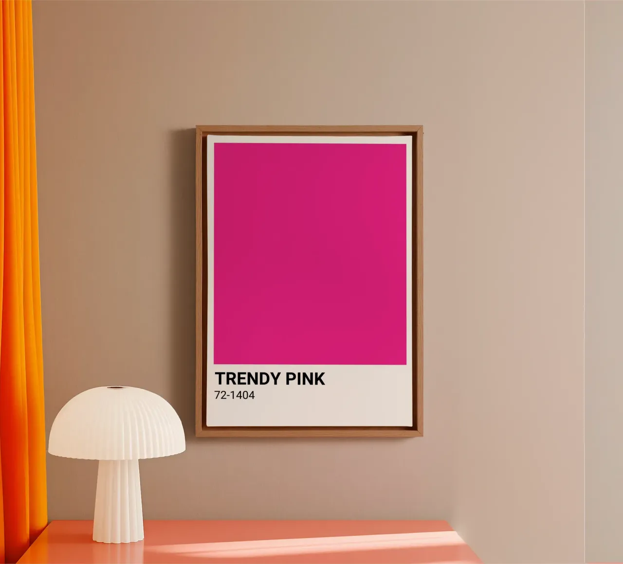 Trendy Pink Pantone: Modern Color Block Art Print canvas with Floater frame by homdeco