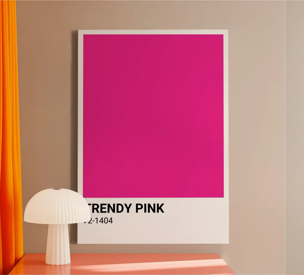 Trendy Pink Pantone: Modern Color Block Art Print canvas with Floater frame by homdeco