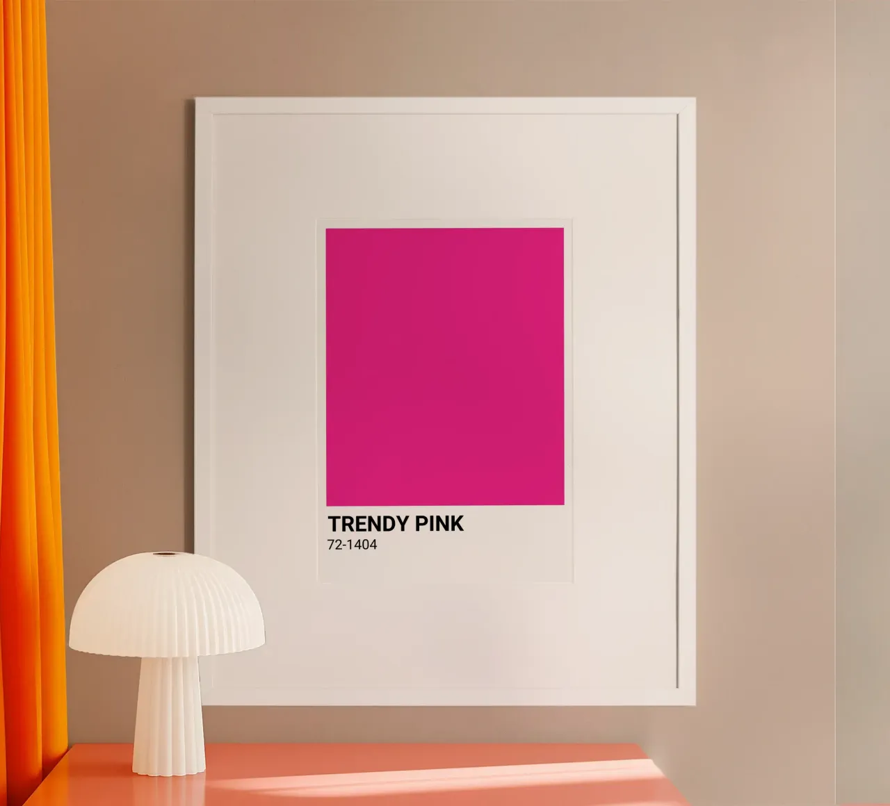 Trendy Pink Pantone: Modern Color Block Art Print poster by homdeco