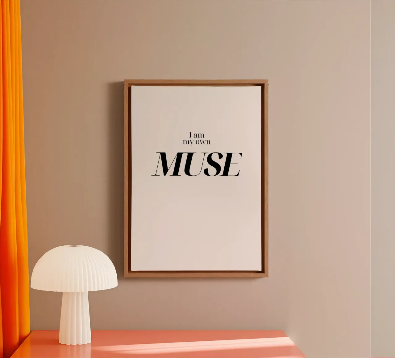 My Own Muse: Minimalist Empowerment Typography Art canvas with Floater frame by homdeco