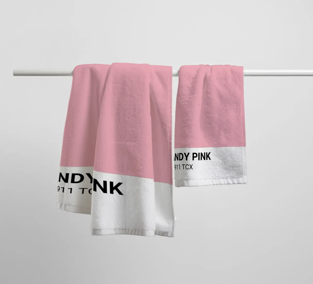 Candy Pink Pantone: Modern Color Swatch Art Print towel by homdeco