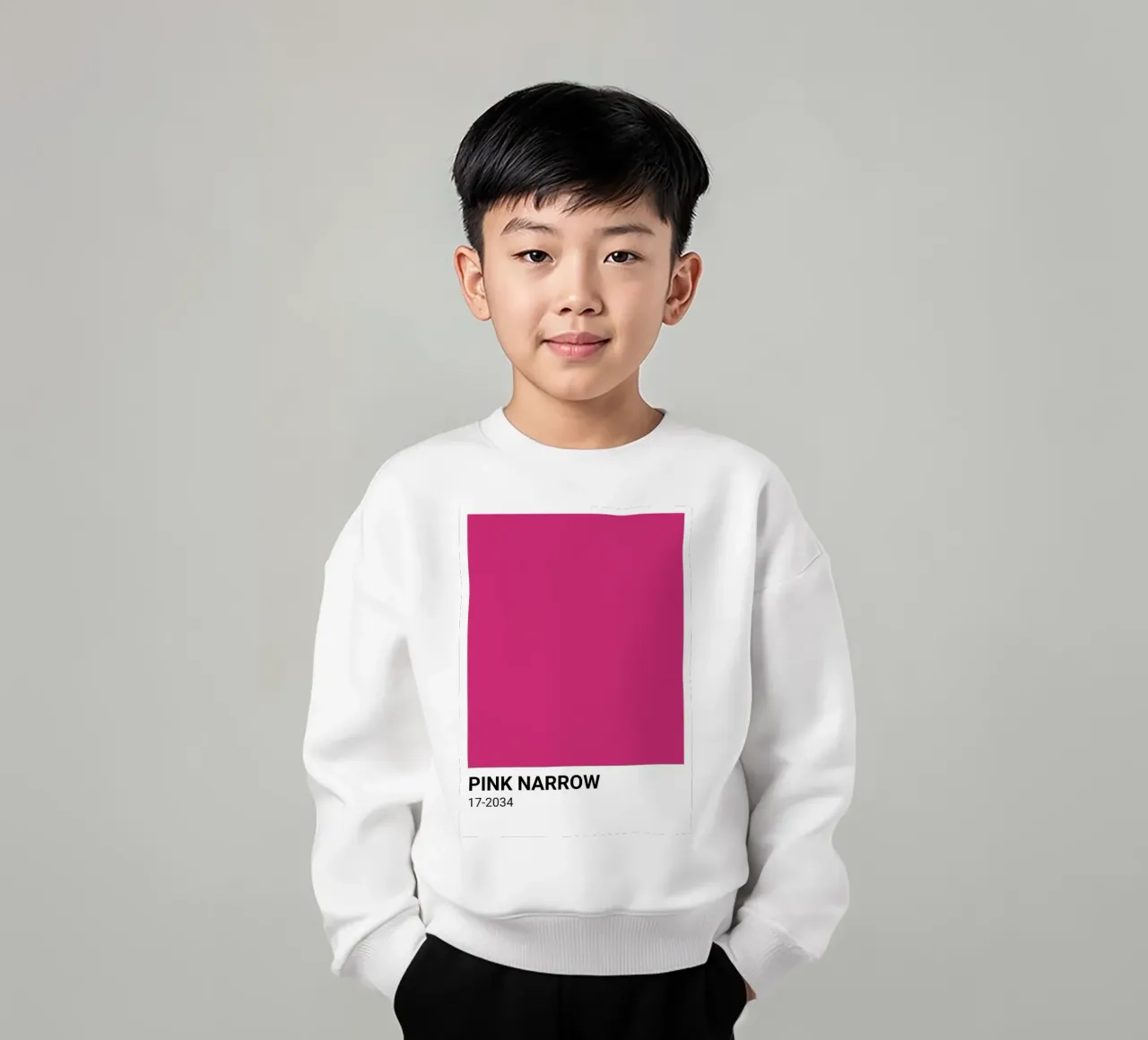 Pantone Rosa Estrecho: Bold Color Block Art Print sudadera para niño de homdeco