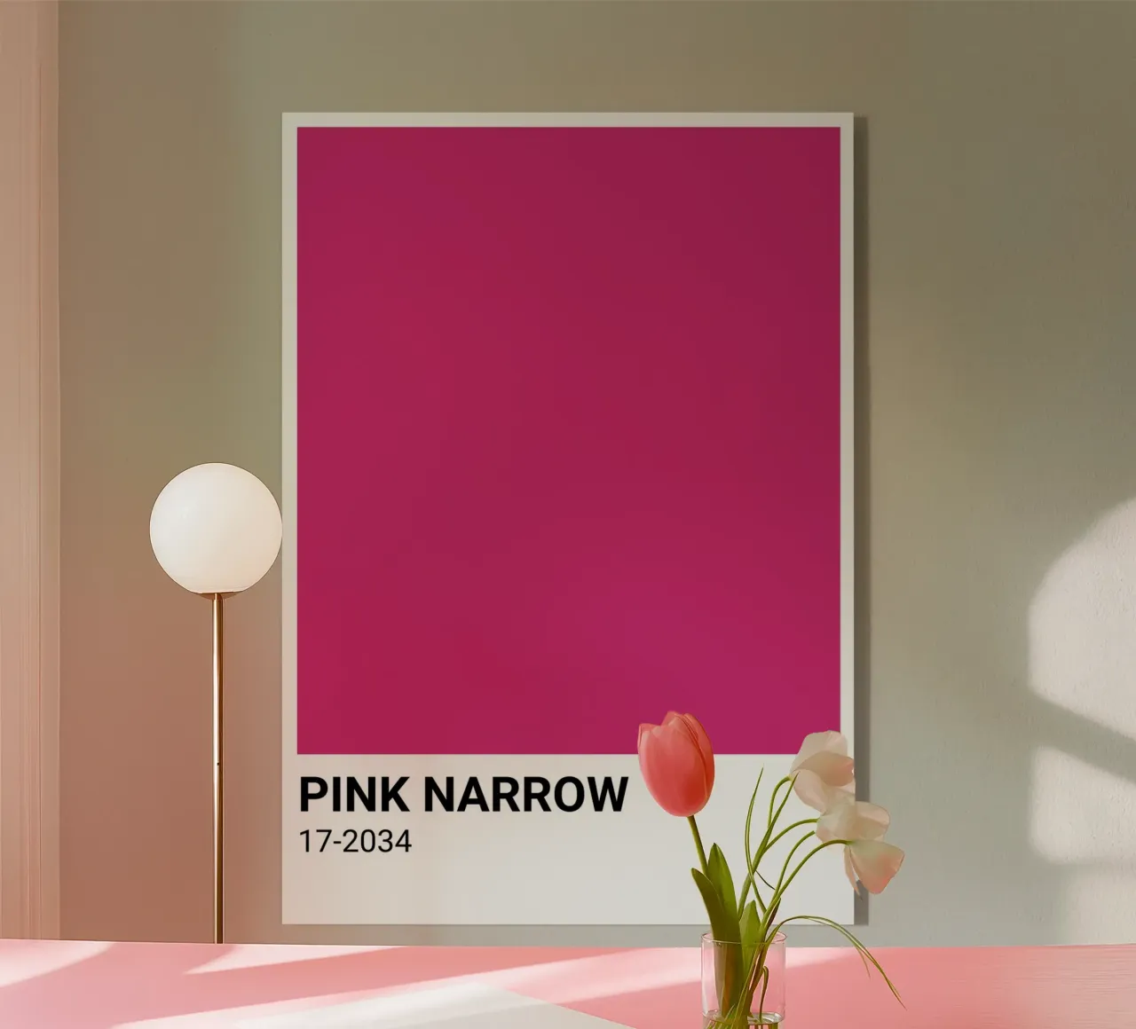Roze Smal Pantone: Bold Color Block Kunstdruk acryl van homdeco