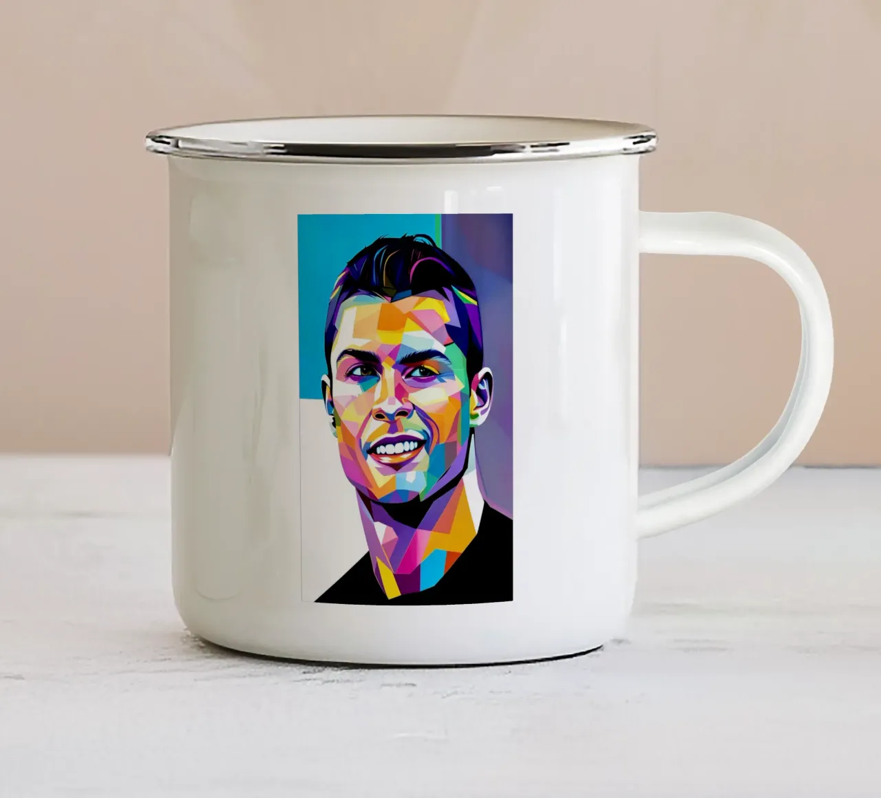 Cristiano Ronaldo smile neon wpap tazza in smalto da BONANZA