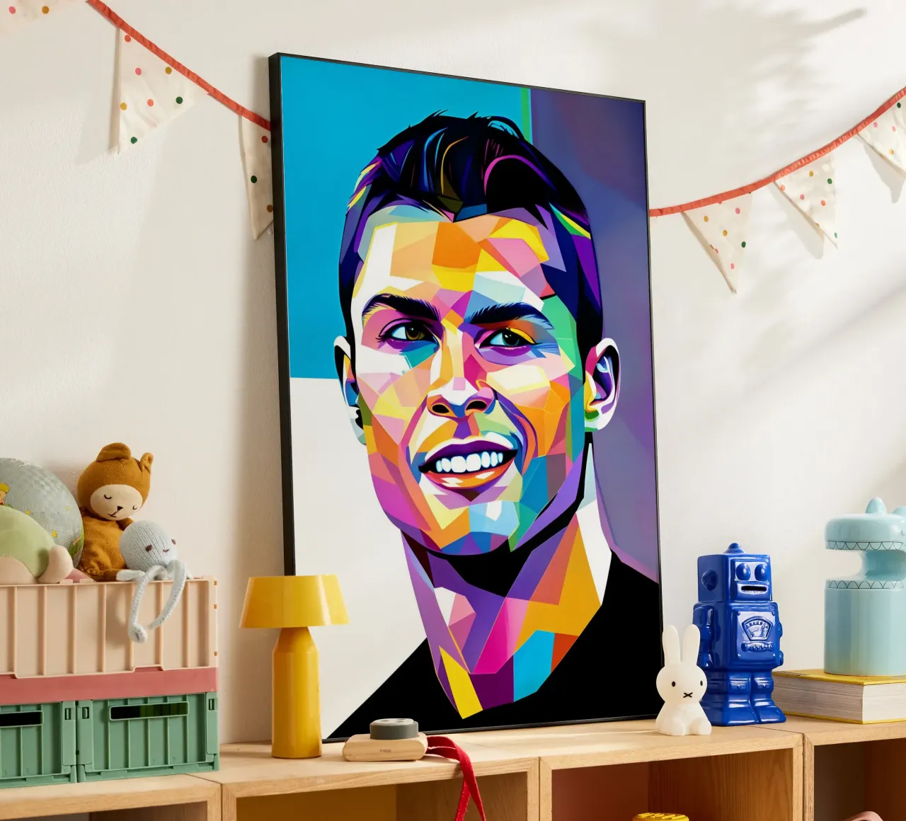 Cristiano Ronaldo smile neon wpap alluminio dibond da BONANZA