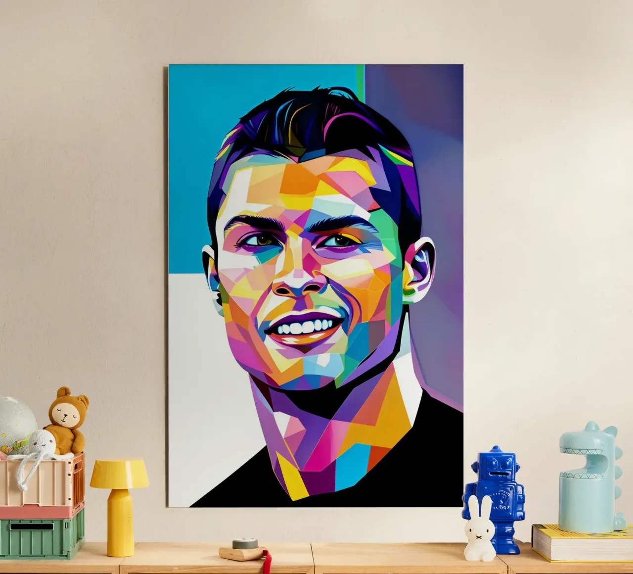 Cristiano Ronaldo smile neon wpap alluminio dibond da BONANZA