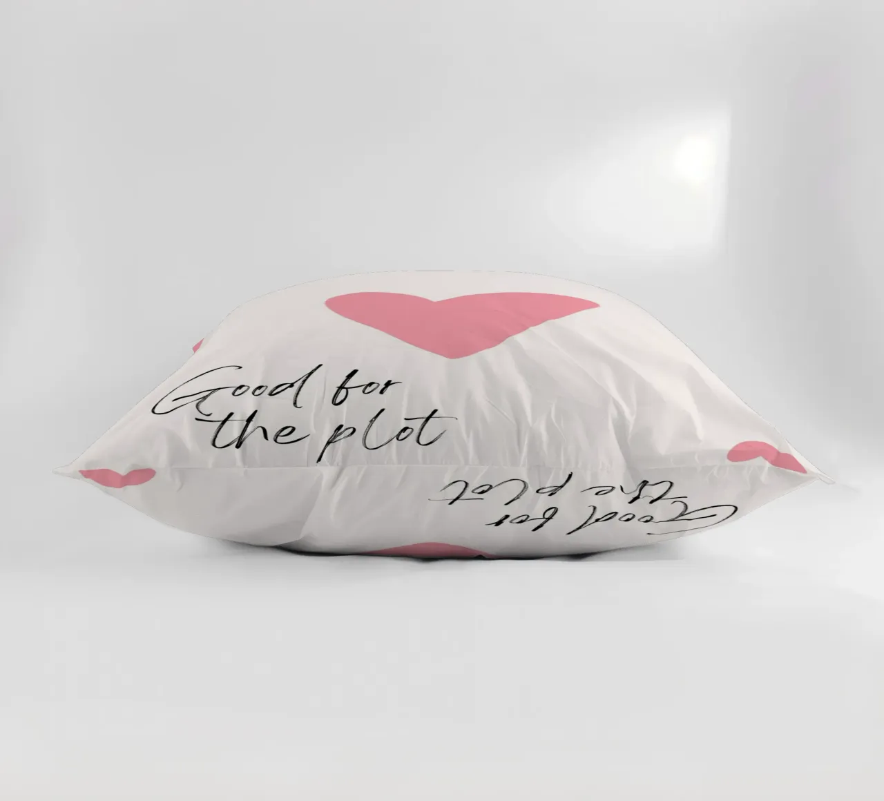 Good for the Plot: Pink Heart Card Pop Art decorative cushion by homdeco