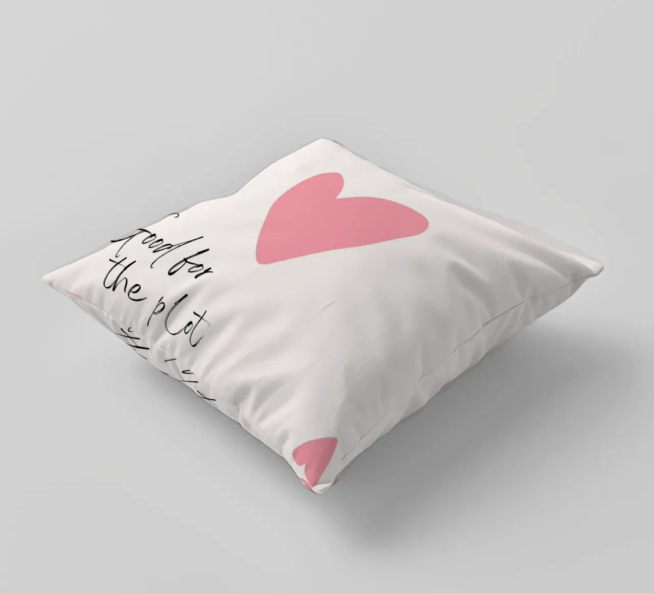Good for the Plot: Pink Heart Card Pop Art decorative cushion by homdeco