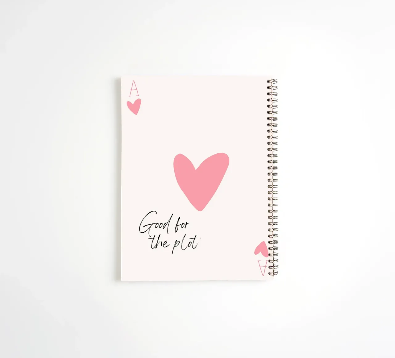 Good for the Plot: Pink Heart Card Pop Art spiral notebook by homdeco
