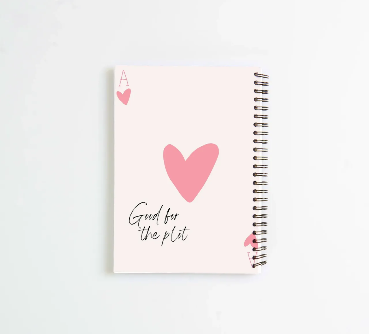 Good for the Plot: Pink Heart Card Pop Art spiral notebook by homdeco