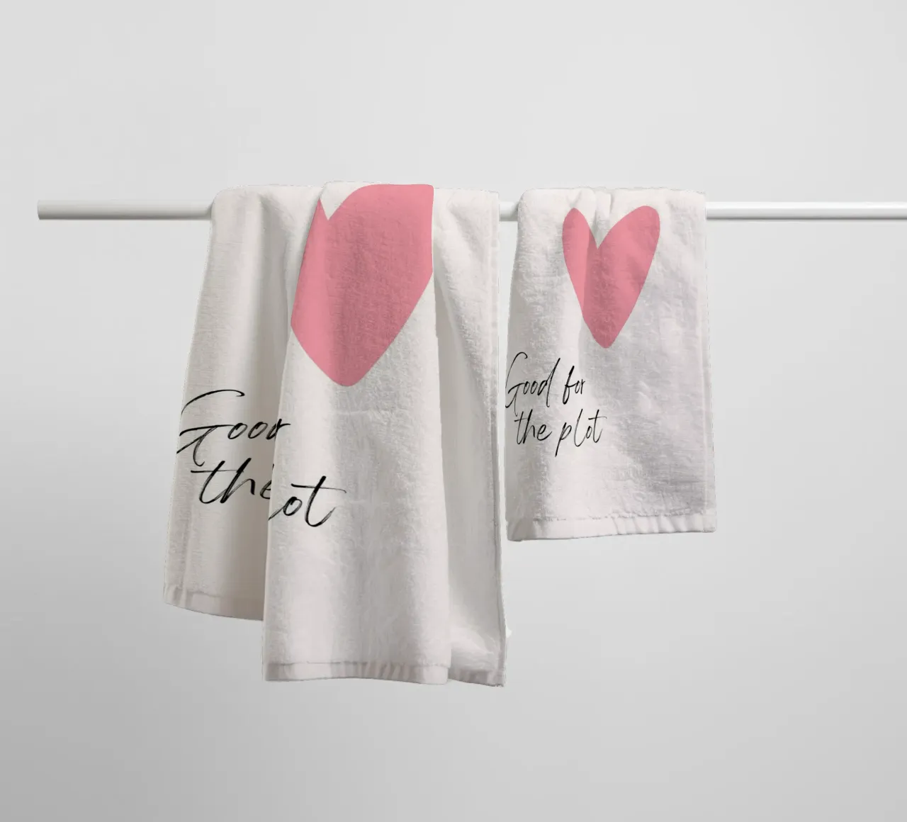 Good for the Plot: Pink Heart Card Pop Art towel by homdeco