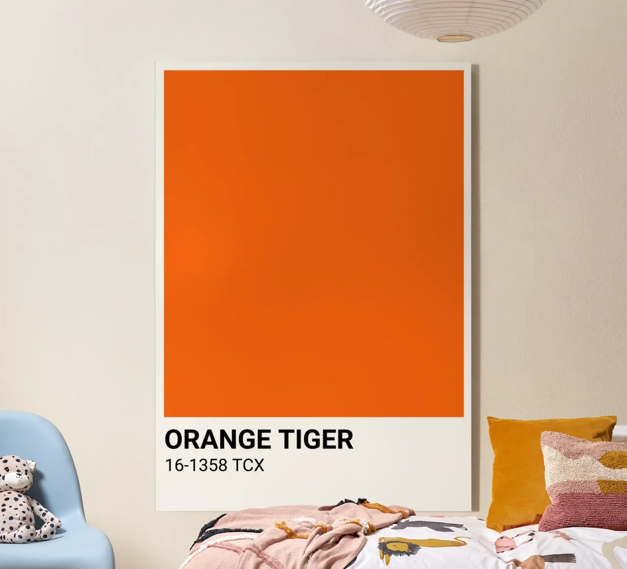 Pantone Tigre Naranja: Modern Color Block Art Print metacrilato de homdeco