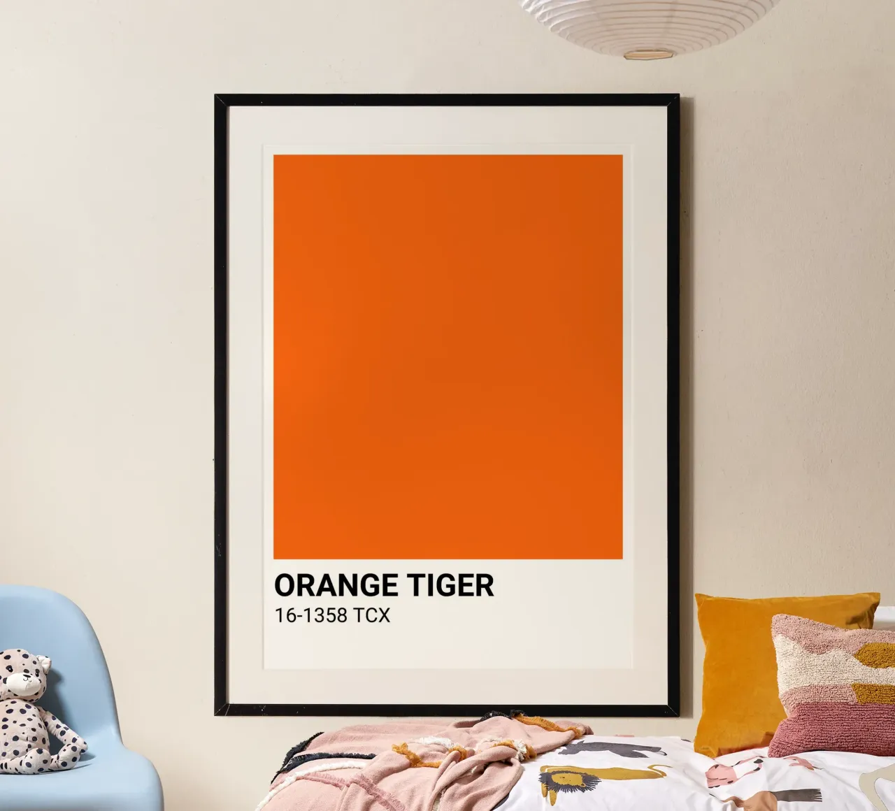 Pantone Tigre Naranja: Modern Color Block Art Print hahnemühle de homdeco