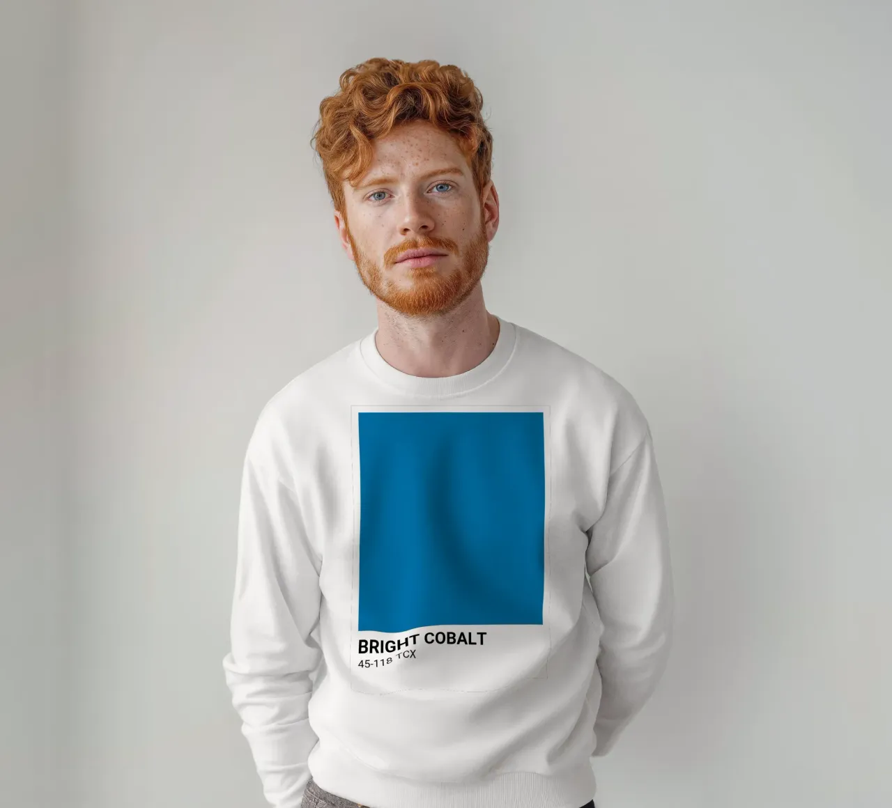 Bright Cobalt Pantone: Modern Color Block Art Print sweatshirt by homdeco