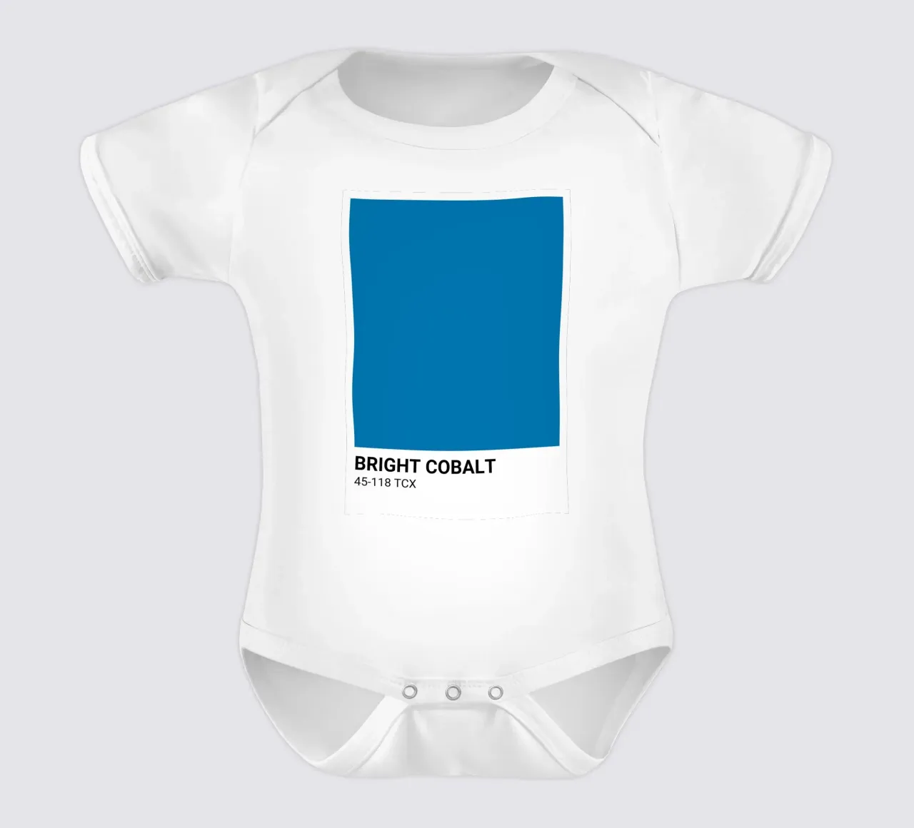 Bright Cobalt Pantone: Modern Color Block Art Print short-sleeve baby romper by homdeco